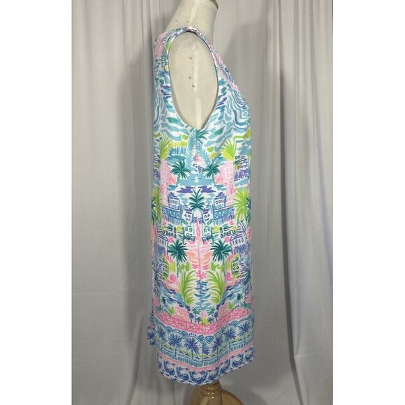 Lilly Pulitzer LARGE Gellar Shift Dress – Private Island Print -White Pink Green - Picture 5 of 7
